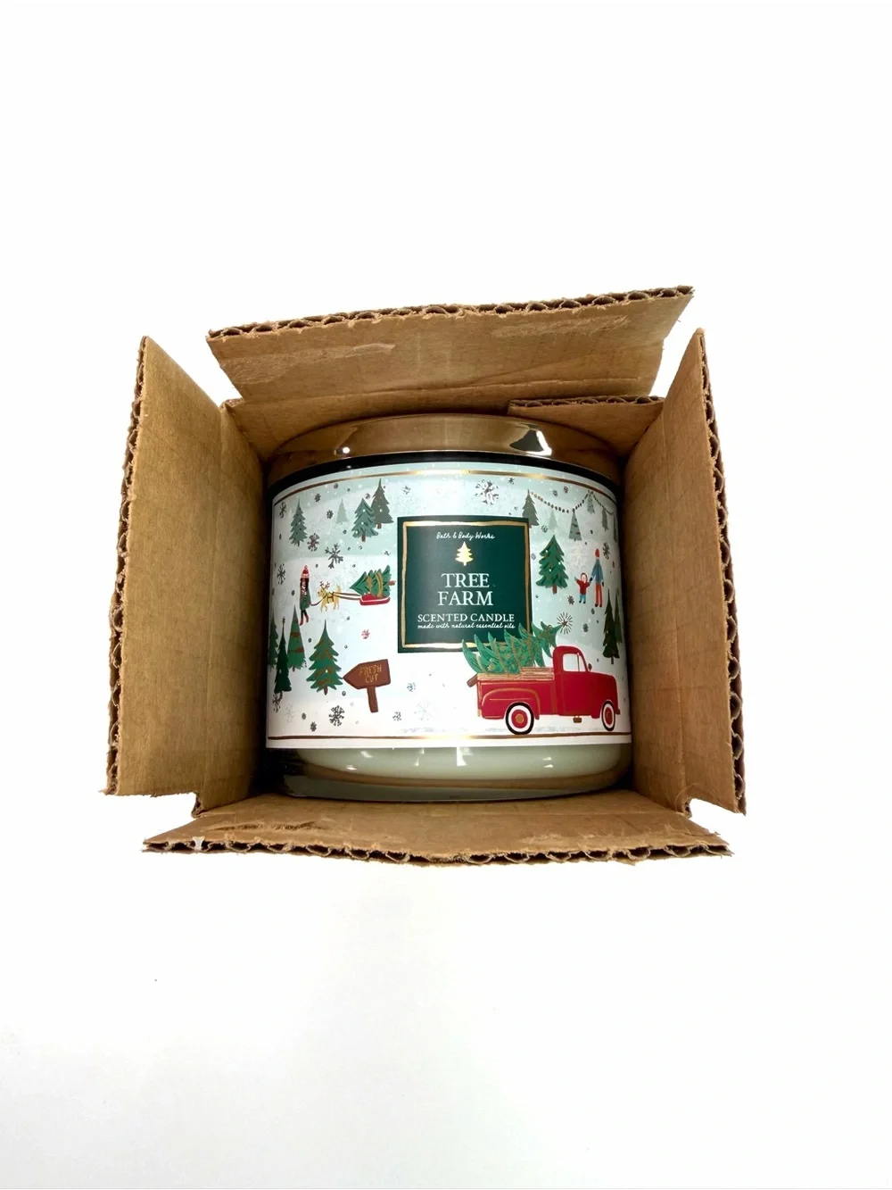 Bath & Body Works Green Tree Farm 3-Wick 14.5 oz Candle - Picture 3 of 5